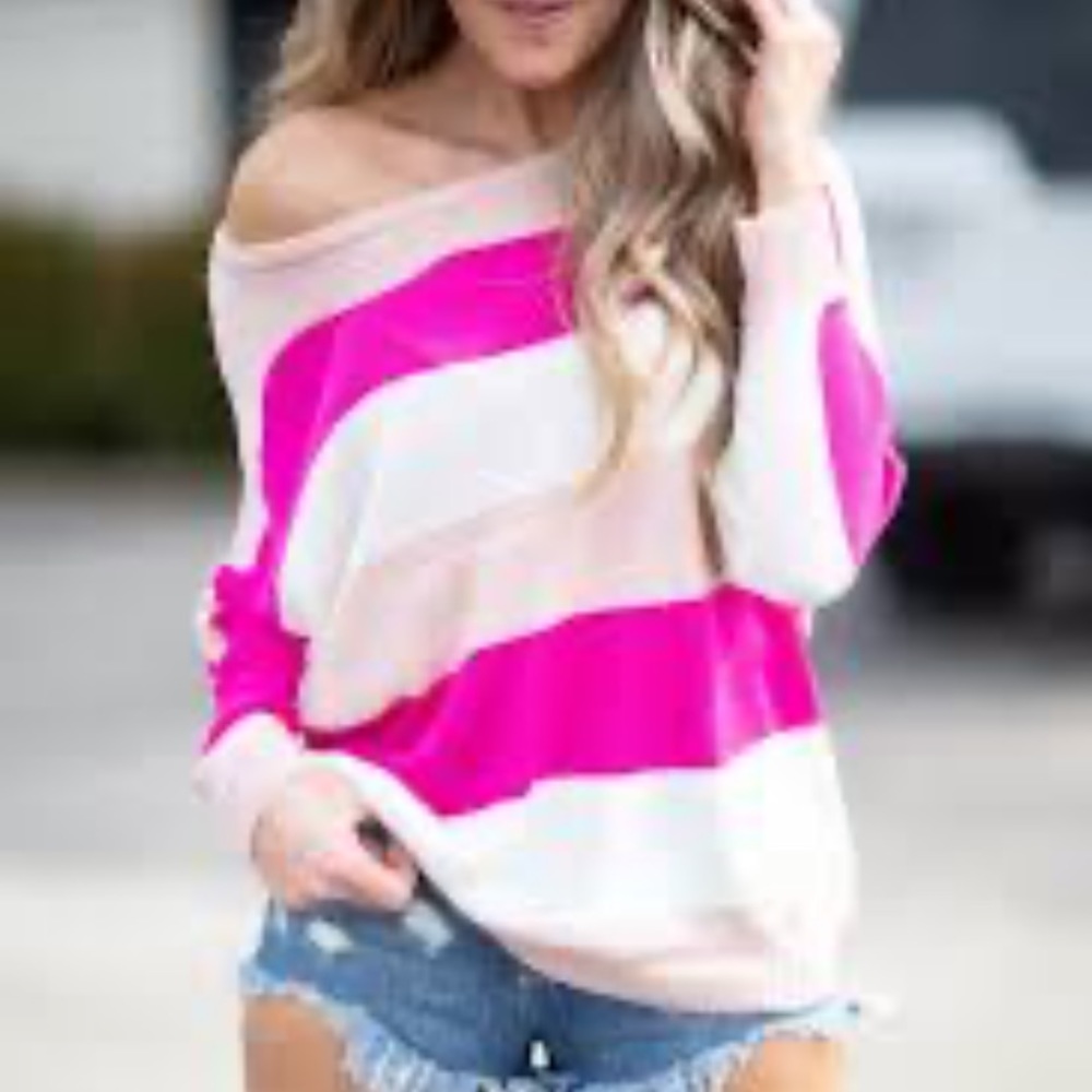 NWOT Pink striped sweater